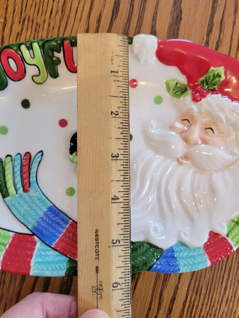 Fitz and Floyd Be Joyful Santa Claus Ceramic Serving Platter Holiday Christmas